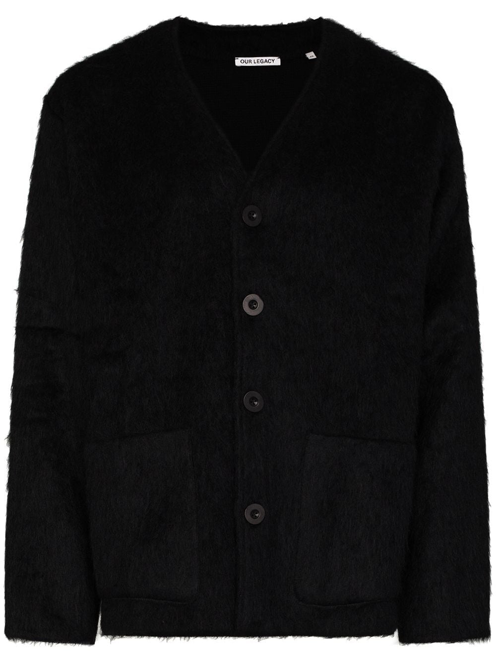 Shop Our Legacy Faux-fur Button-up Cardigan In Black