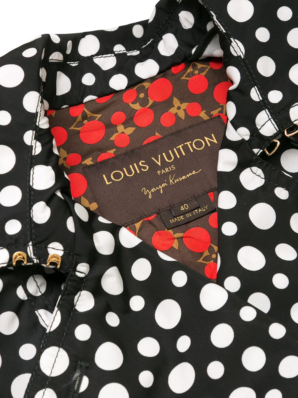 Louis Vuitton X Yayoi Kusama Painted Dots Trench Coat Black for Women