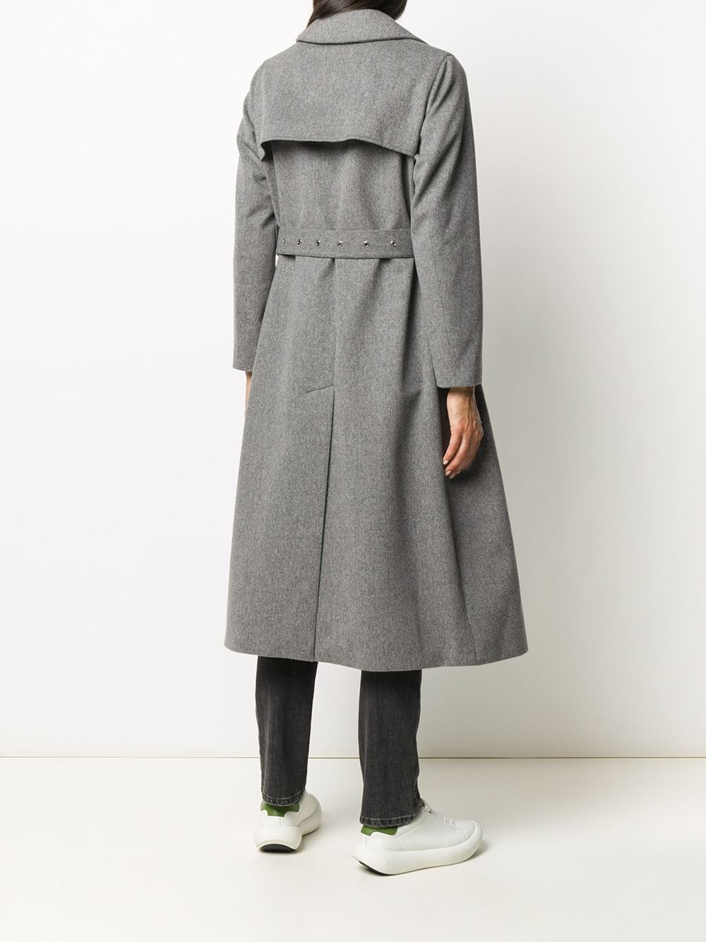 Shop Mackintosh Double-breasted Wool Coat In Grey