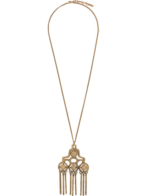Saint Laurent oversized talisman pendant necklace