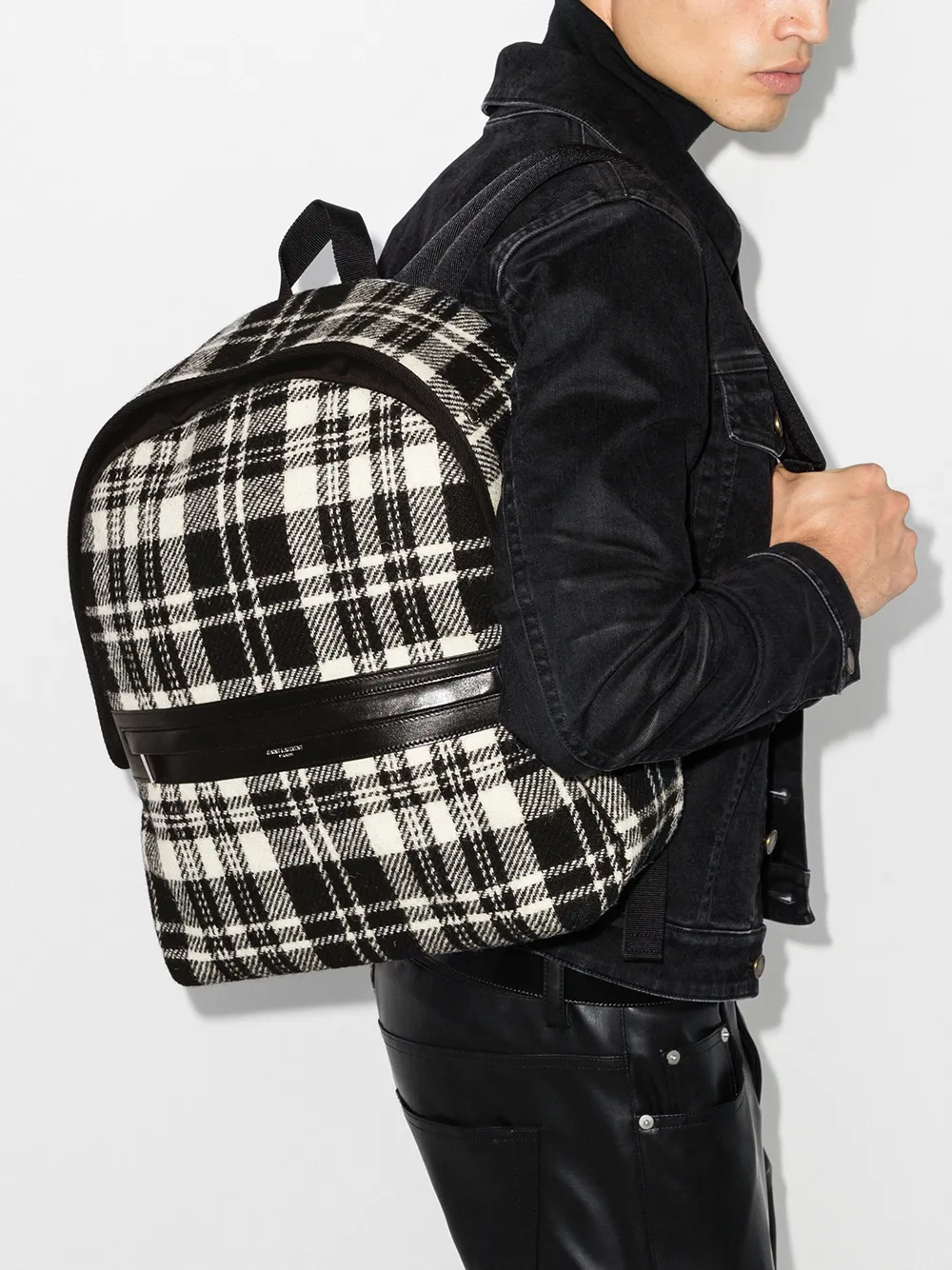 Image 2 of Saint Laurent Camp check-pattern backpack