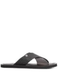 Baldinini cross-over strap slides - Brown
