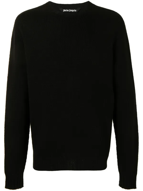 Palm Angels curved-logo wool-blend Jumper - Farfetch