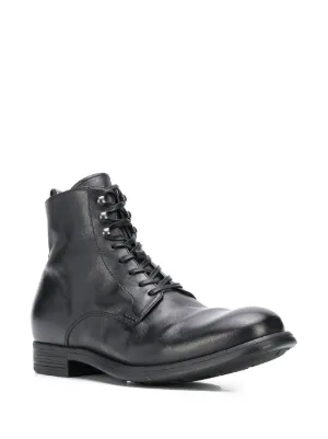 オフィッチーネクリエイティブ　黒ブーツ OFFICINE CREATIVE オフィチーネ クリエイティブ ブーツ レース