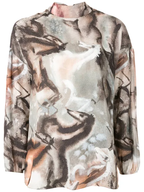 Olympiah blusa con estampado Hipismo