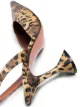Image 2 of Amina Muaddi leopard 95mm satin slingback pumps