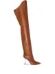Image 1 of Amina Muaddi Iman 95mm leather thigh-high boots