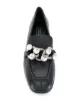 Casadei crystal embellished square toe loafers