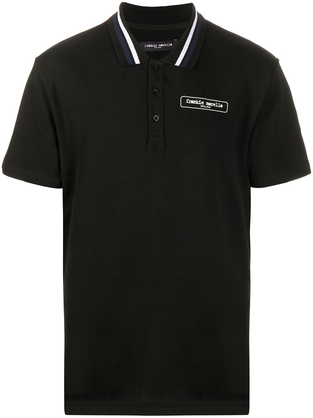 Frankie Morello Logo Polo Shirt In Black