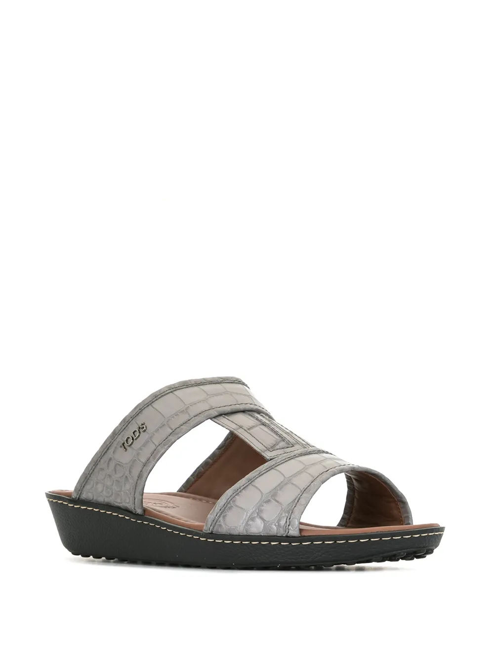 Image 2 of Tod's croc-effect leather sandals