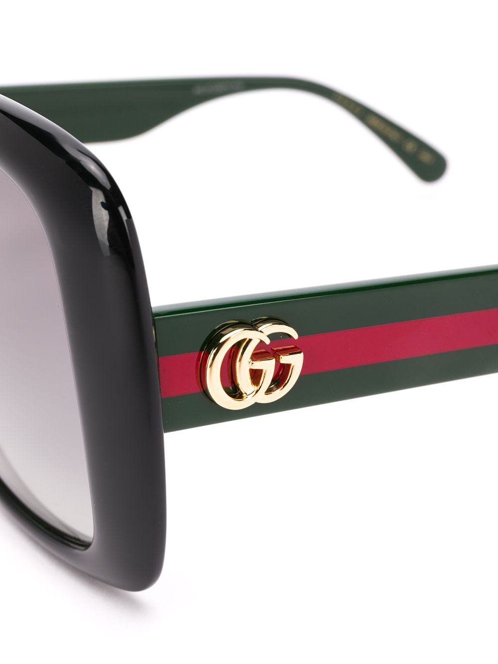 фото Gucci eyewear солнцезащитные очки в массивной оправе с отделкой web