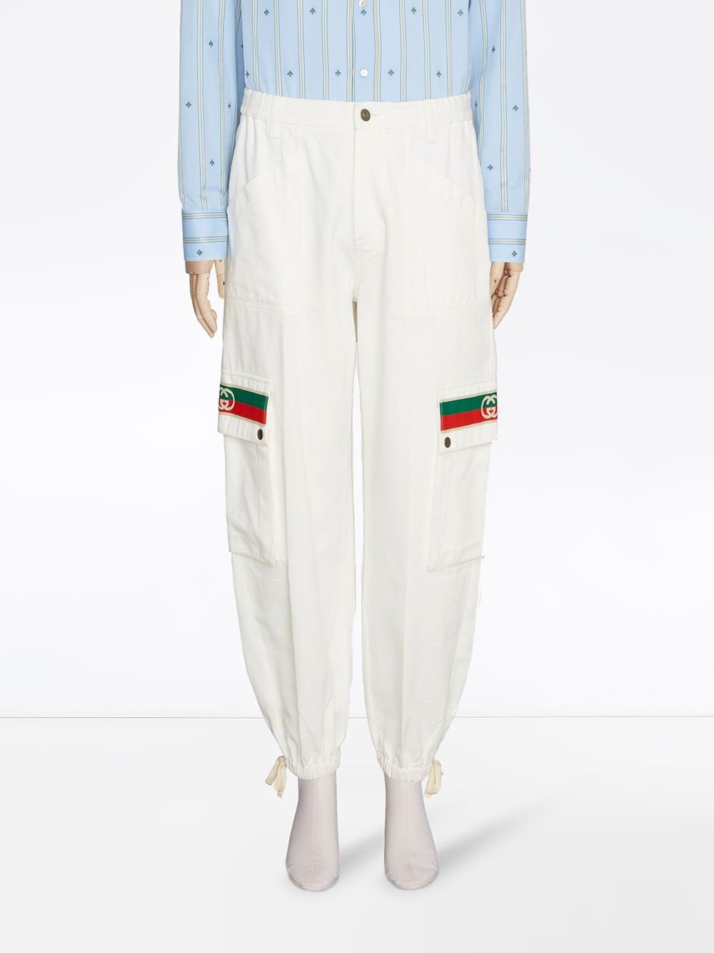 фото Gucci зауженные брюки с отделкой web