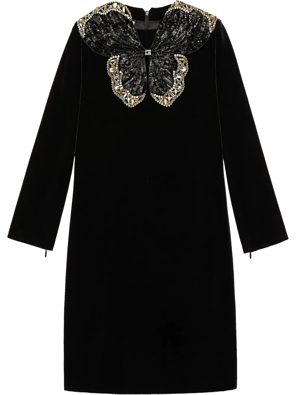 Gucci sequin butterfly short velvet dress – Black