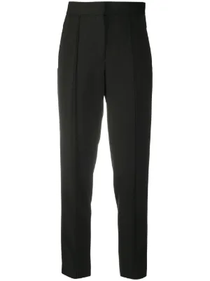 womens black skinny cropped trousers