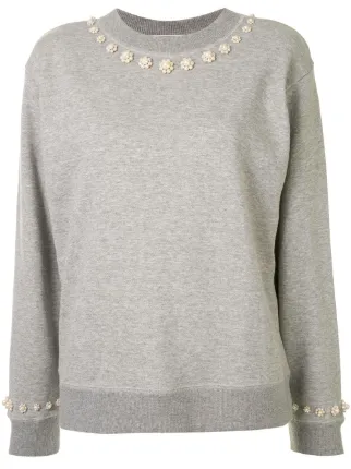 pearl embellished sweatshirt