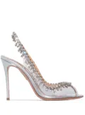 Aquazzura Temptation 105mm crystal-embellished slingback sandals - Silver
