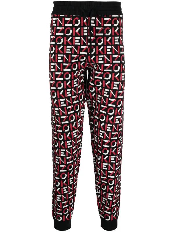 red sport track pants