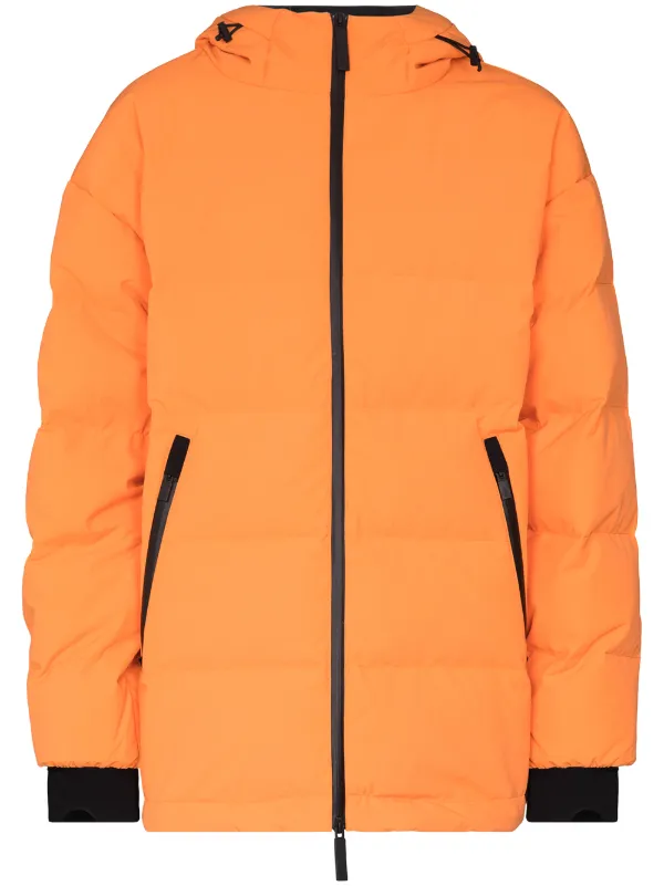 orange puffa coat