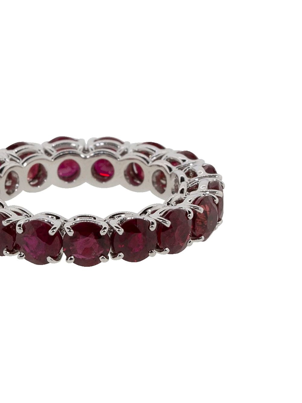Shop Bayco 18kt White Gold Ruby Ring In Red