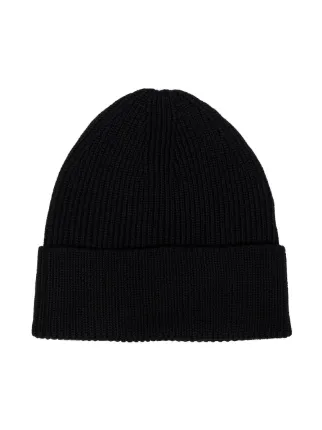 logo ribbed knit beanie hat展示图