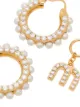 Miu Miu faux pearl hoop earrings