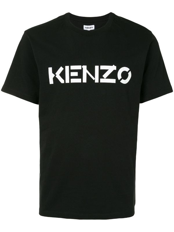 Shop black Kenzo logo print T-shirt 