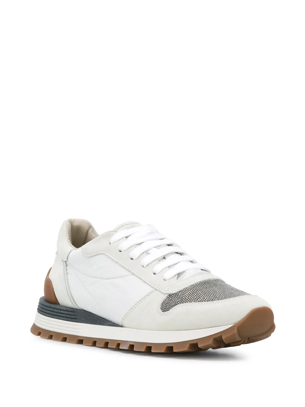 Brunello Cucinelli Sneakers met colourblocking - Wit