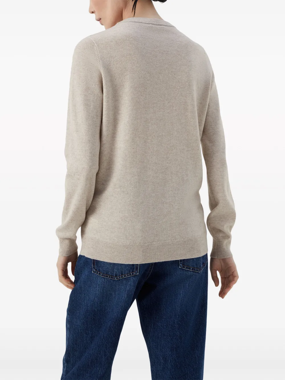 Brunello Cucinelli Cashmere Fitted Jumper In Neutrals