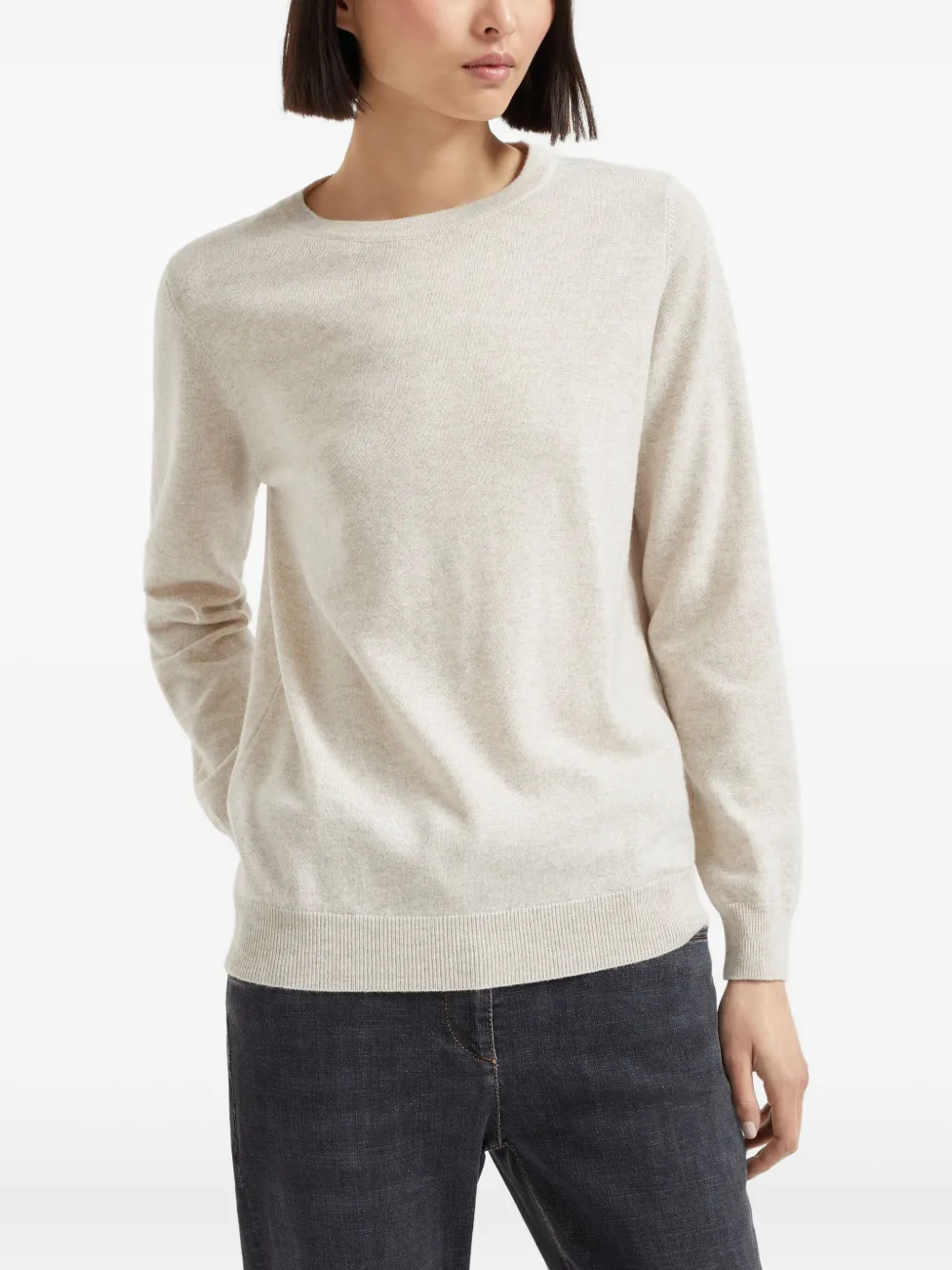  Brunello Cucinelli Cashmere Fitted Jumper - Neutrals 