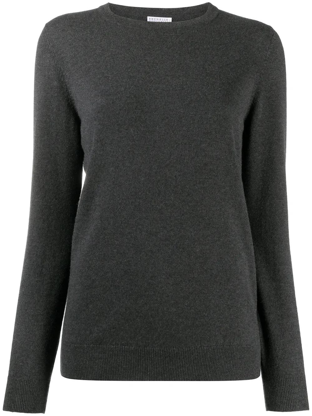 Brunello Cucinelli Schmaler Kaschmirpullover - Grau