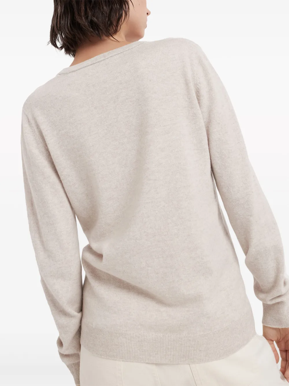 Brunello Cucinelli Long-sleeve Fitted Jumper In Neutrals