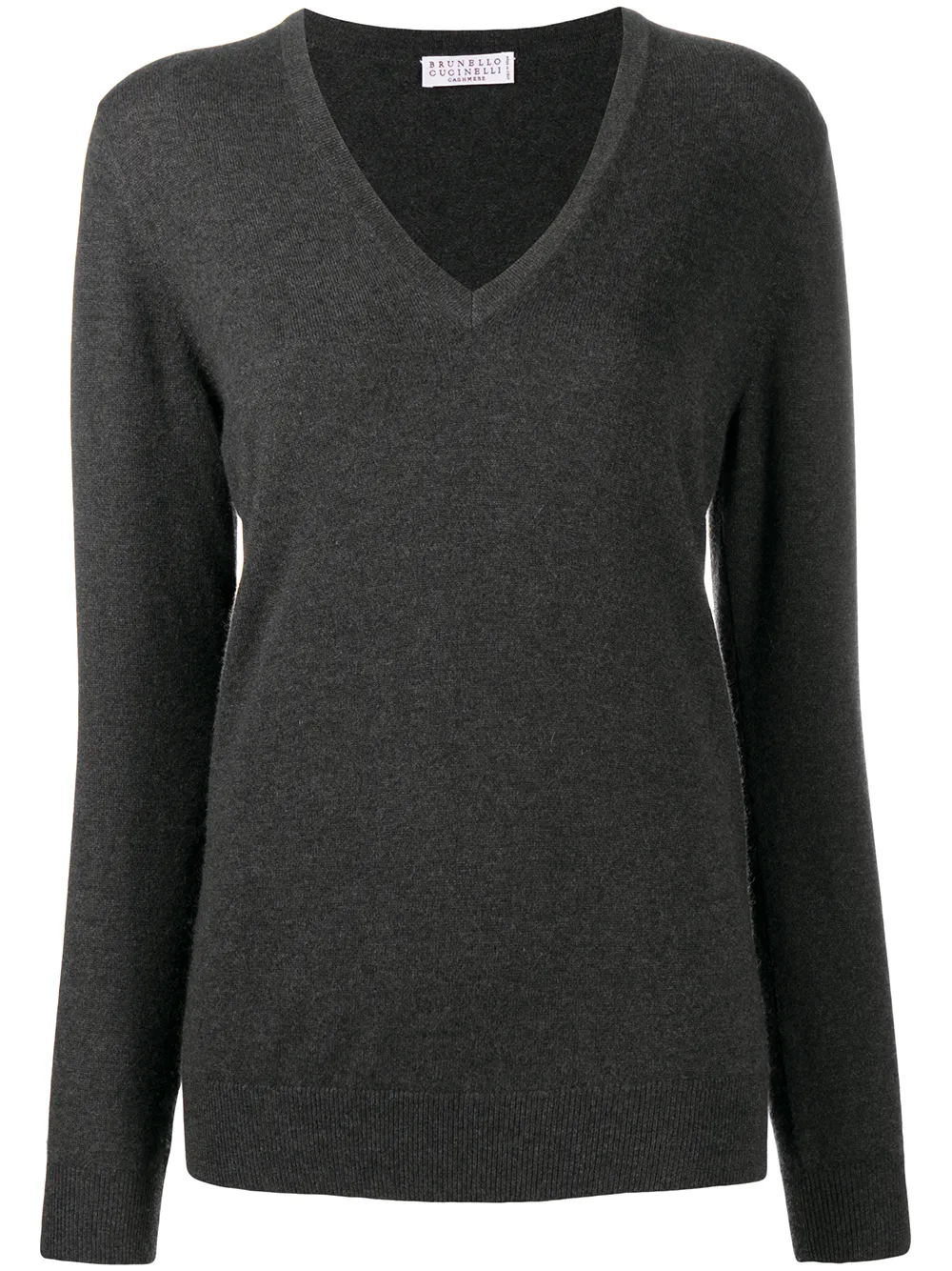 Brunello Cucinelli Kaschmirpullover mit V-Ausschnitt - Grau