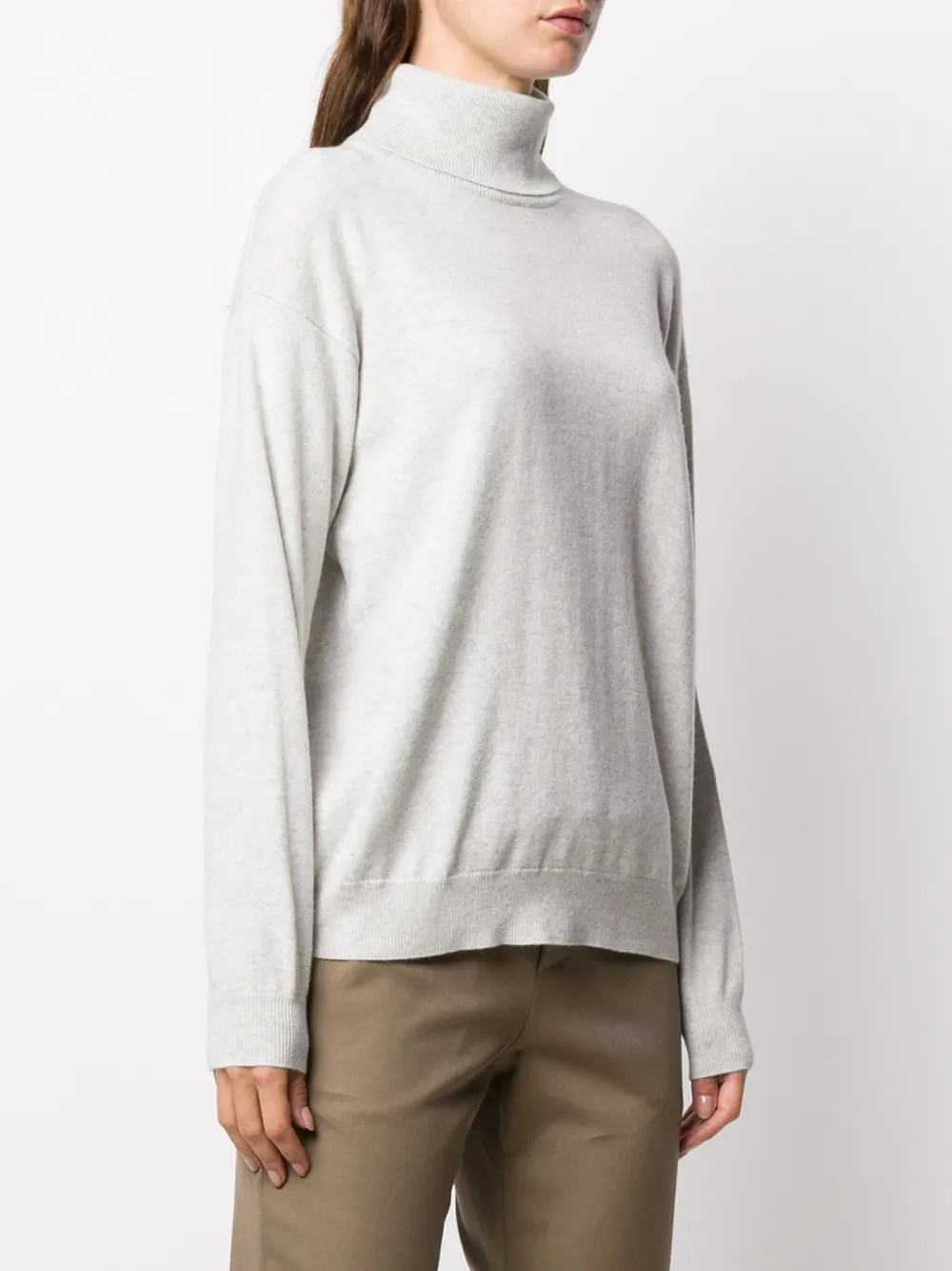  Brunello Cucinelli Mock-neck Cashmere Jumper - Grey 