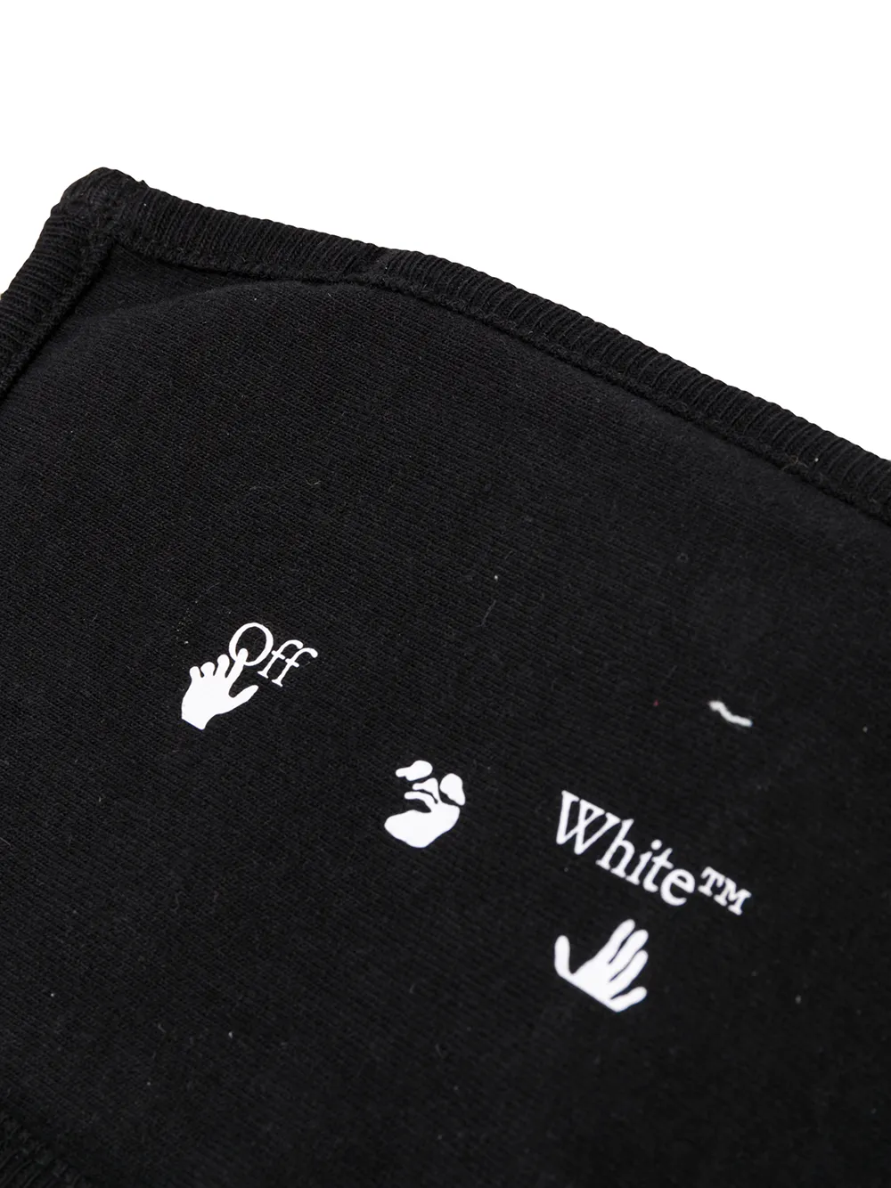  Off White Mundschutz Mit Logo Print   Schwarz 