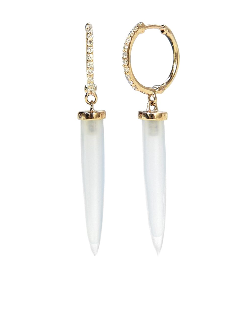 фото Bondeye jewelry 14kt yellow gold spike diamond hoops