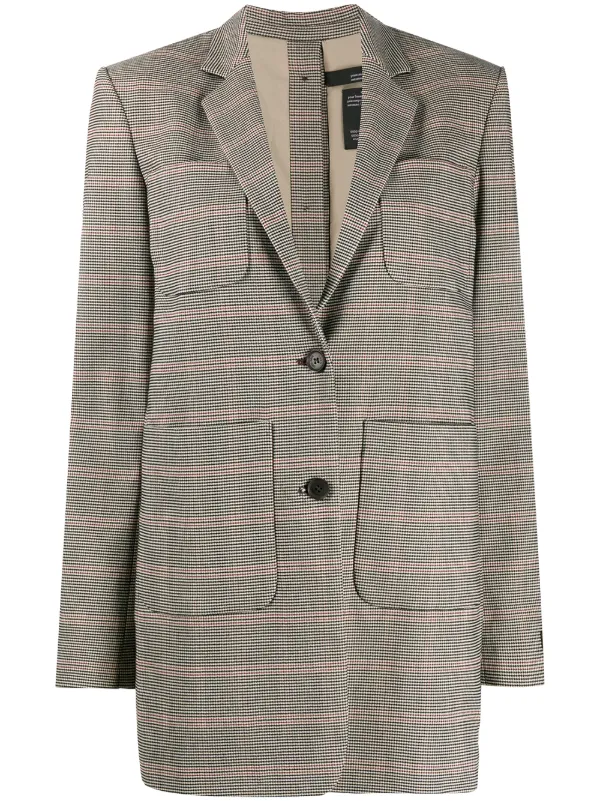 white checkered blazer