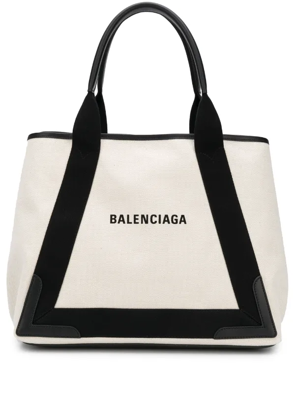 Shop Balenciaga medium Navy Cabas bag with Express Delivery - FARFETCH