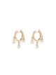 Image 1 of Mateo 14kt yellow gold Trio pearl huggie earrings