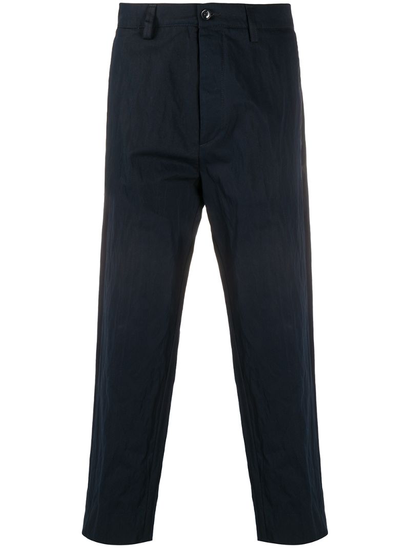 Haikure Cropped Straight Leg Trousers In Blue