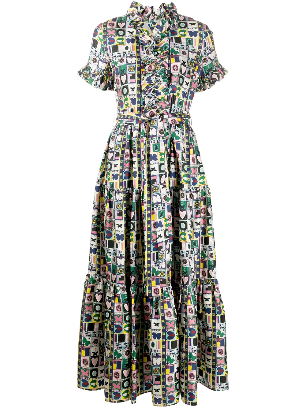 

La DoubleJ printed maxi shirt dress - Azul