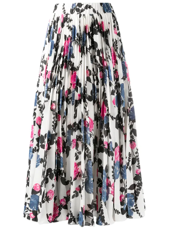 Shop La Doublej pleated floral skirt 