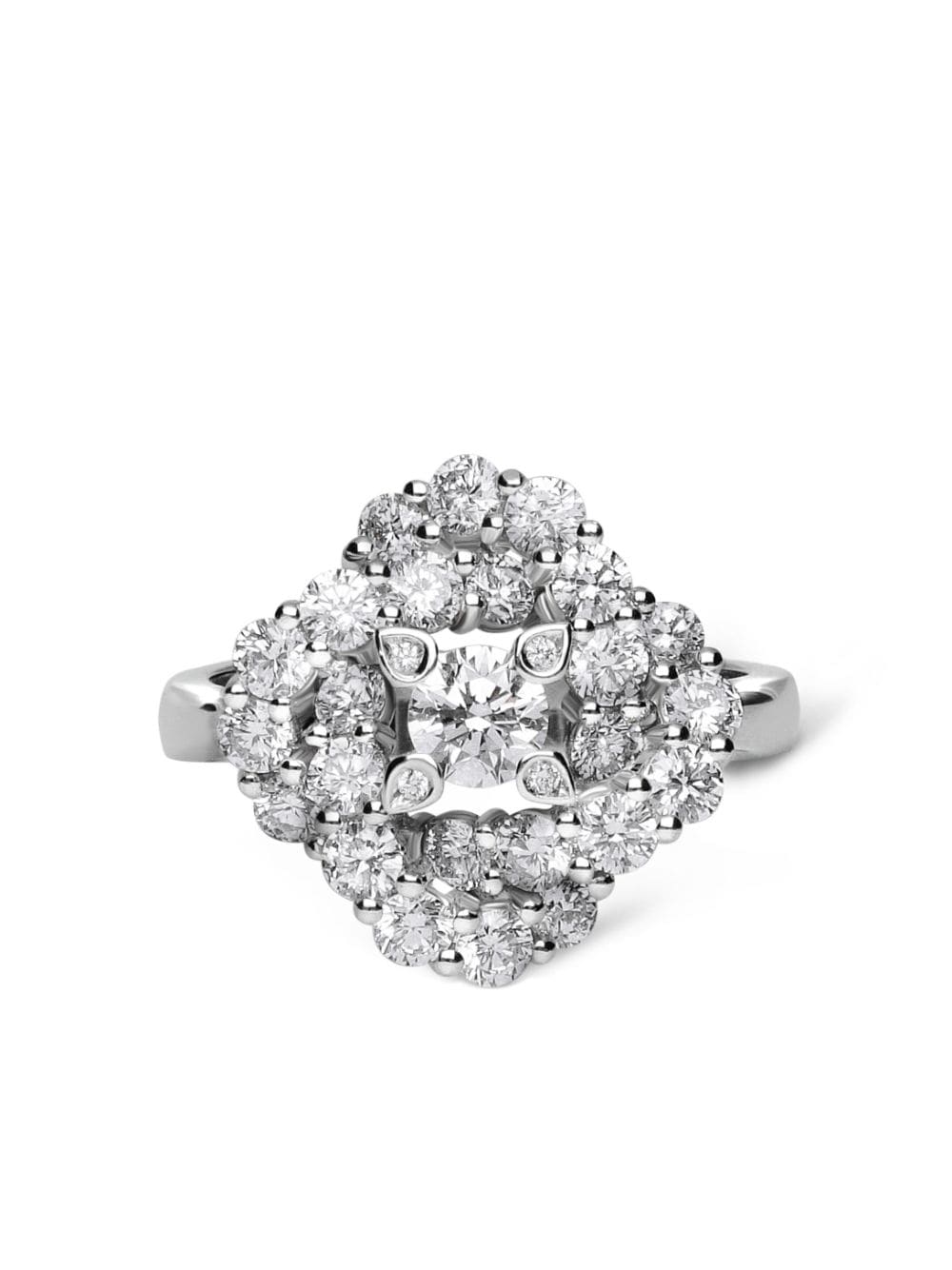 Shop Leo Pizzo 18kt White Gold Vortex Diamond Ring In Silver