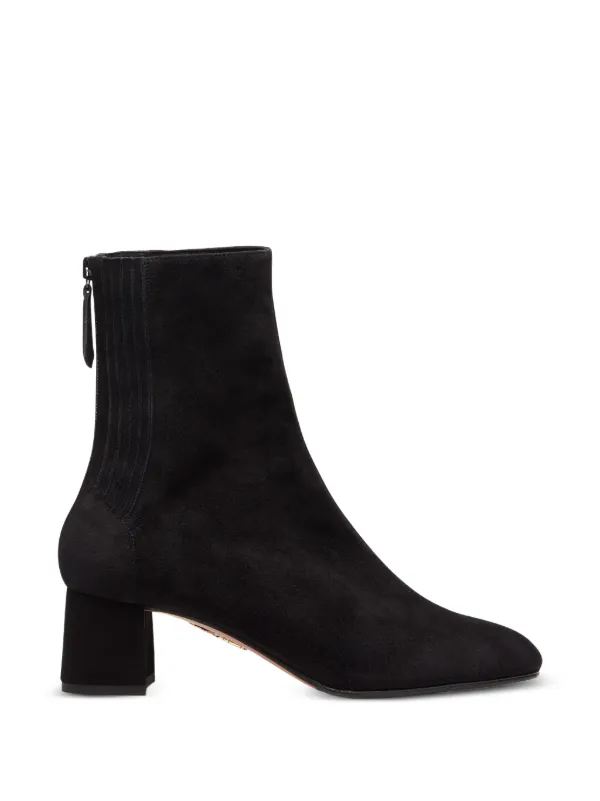 Aquazzura Saint Honore Suede Ankle Boots in Black