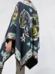 La Doublej Poncho com estampa Butterfly Blu