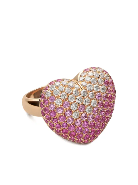 LEO PIZZO 18K rose gold Amore diamond and sapphire ring