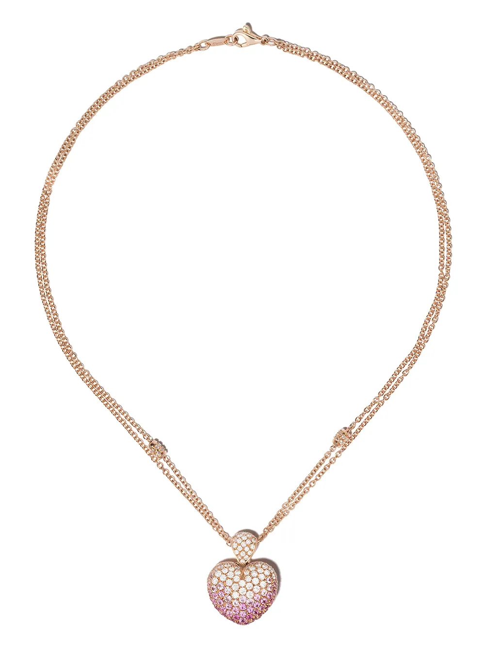 

LEO PIZZO collar Amore en oro rosa de 18kt con diamantes y zafiros - Rosado