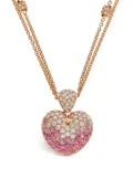 LEO PIZZO 18kt rose gold Amore diamond and sapphire heart pendant necklace - Pink