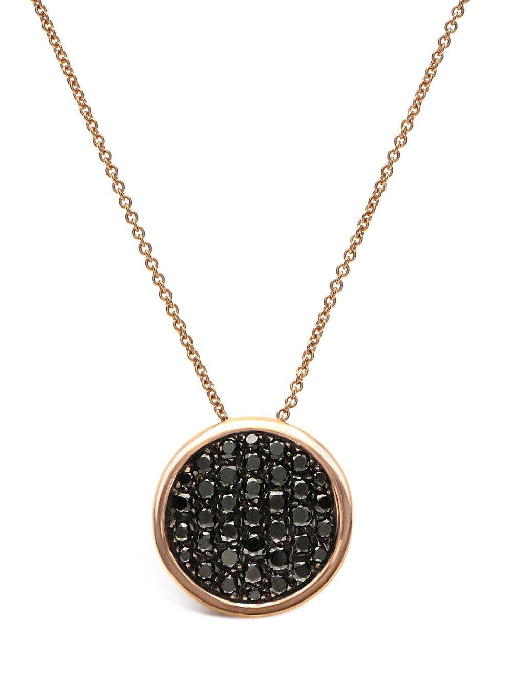 18kt rose gold Coin diamond pendant necklace