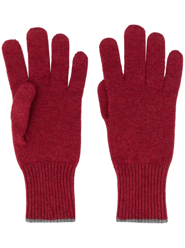 red cashmere gloves