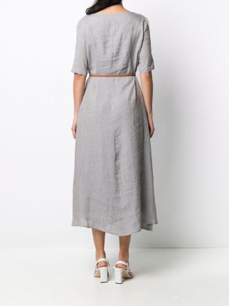 belted linen maxi dress展示图